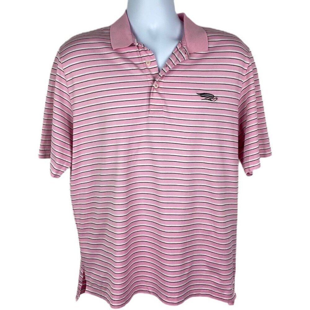 Polo Golf By Ralph Lauren Pima Cotton Pink Striped Shirt Dove Mountain Logo